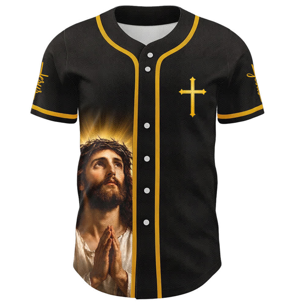 Christianartworkshop Walk By Faith Not By Sight Jesus Cross Unisex Baseball Jersey - image 1
