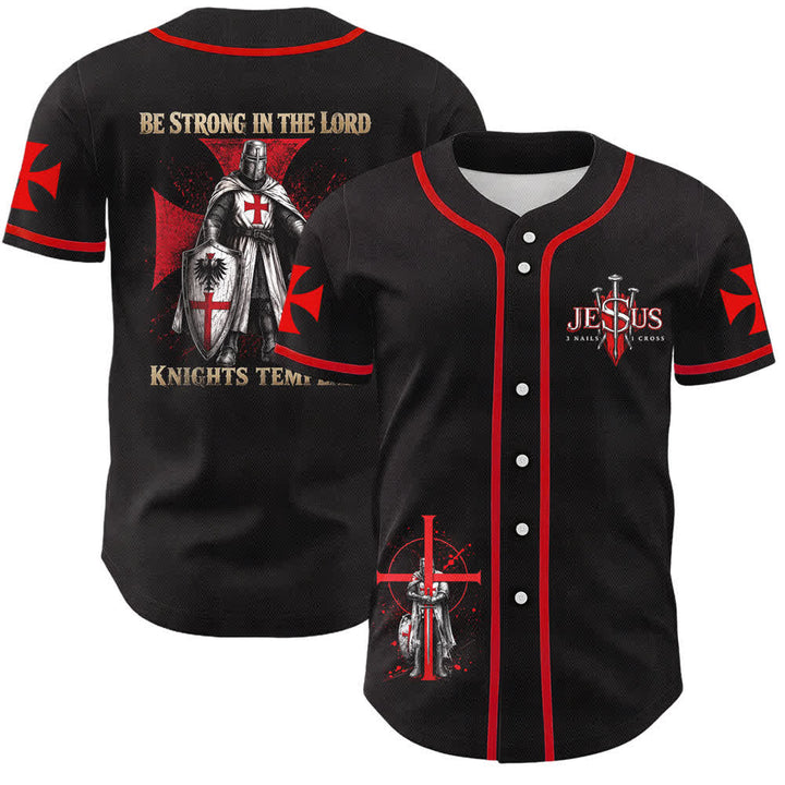 Christianartworkshop Sei stark im Herrn Templer-Ritter Jesus Nagelkreuz Unisex Baseballtrikot - Sei stark im Herrn - 5XL - image 0