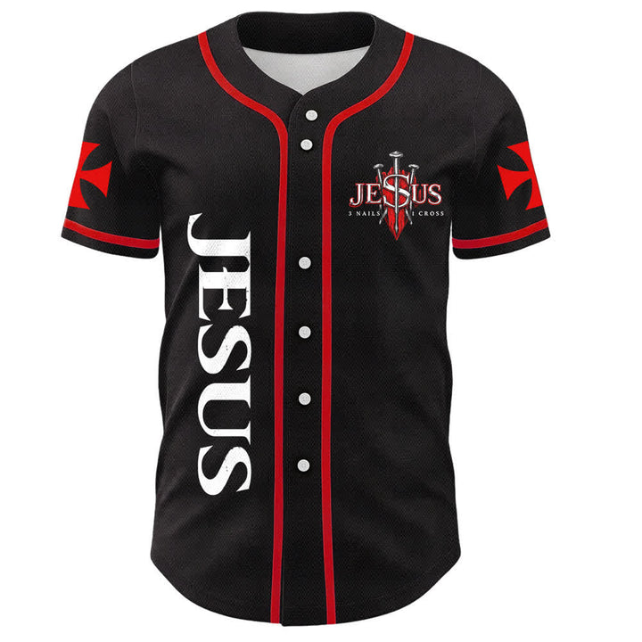 Christianartworkshop Jesus Löwe von Juda 3 Nägel 1 Kreuz Unisex Baseballtrikot - image 1