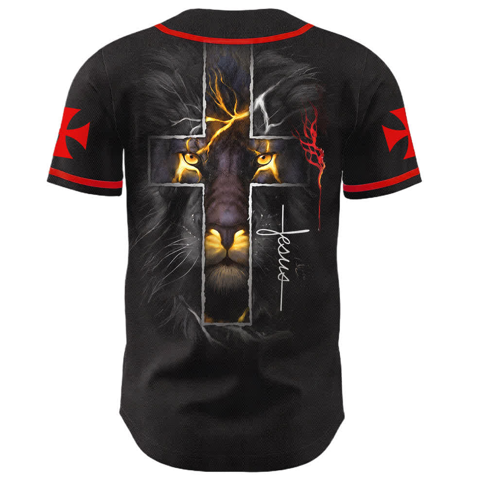 Christianartworkshop Jesus Löwe von Juda 3 Nägel 1 Kreuz Unisex Baseballtrikot - image 2