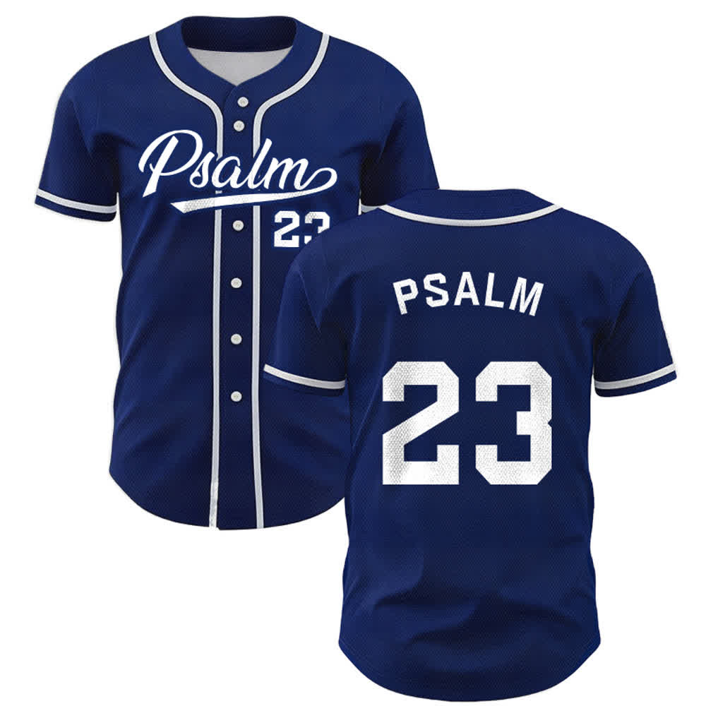 Christianartworkshop Retro Sport Style Psalm 23 Unisex Baseball Jersey - Marineblau - 5XL - image 0