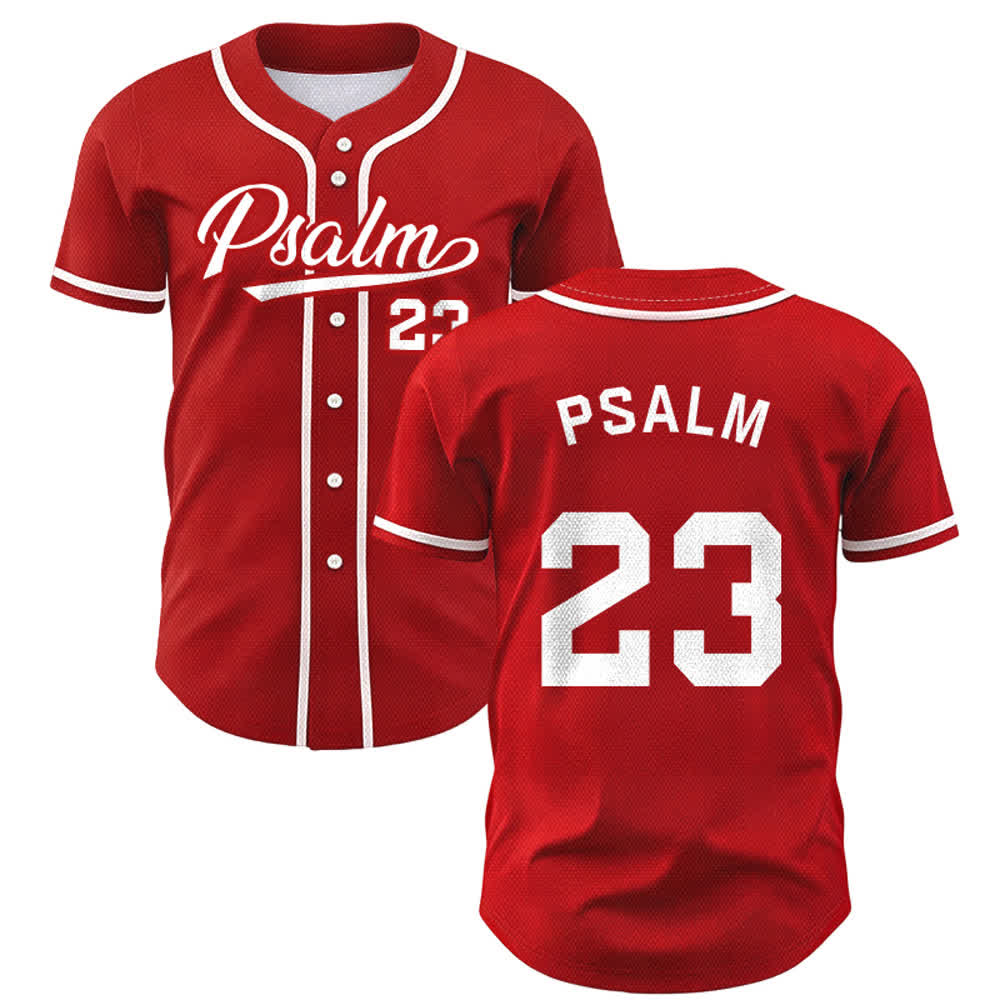 Christianartworkshop Retro Sport Style Psalm 23 Unisex Baseball Jersey - Rot - 5XL - image 21