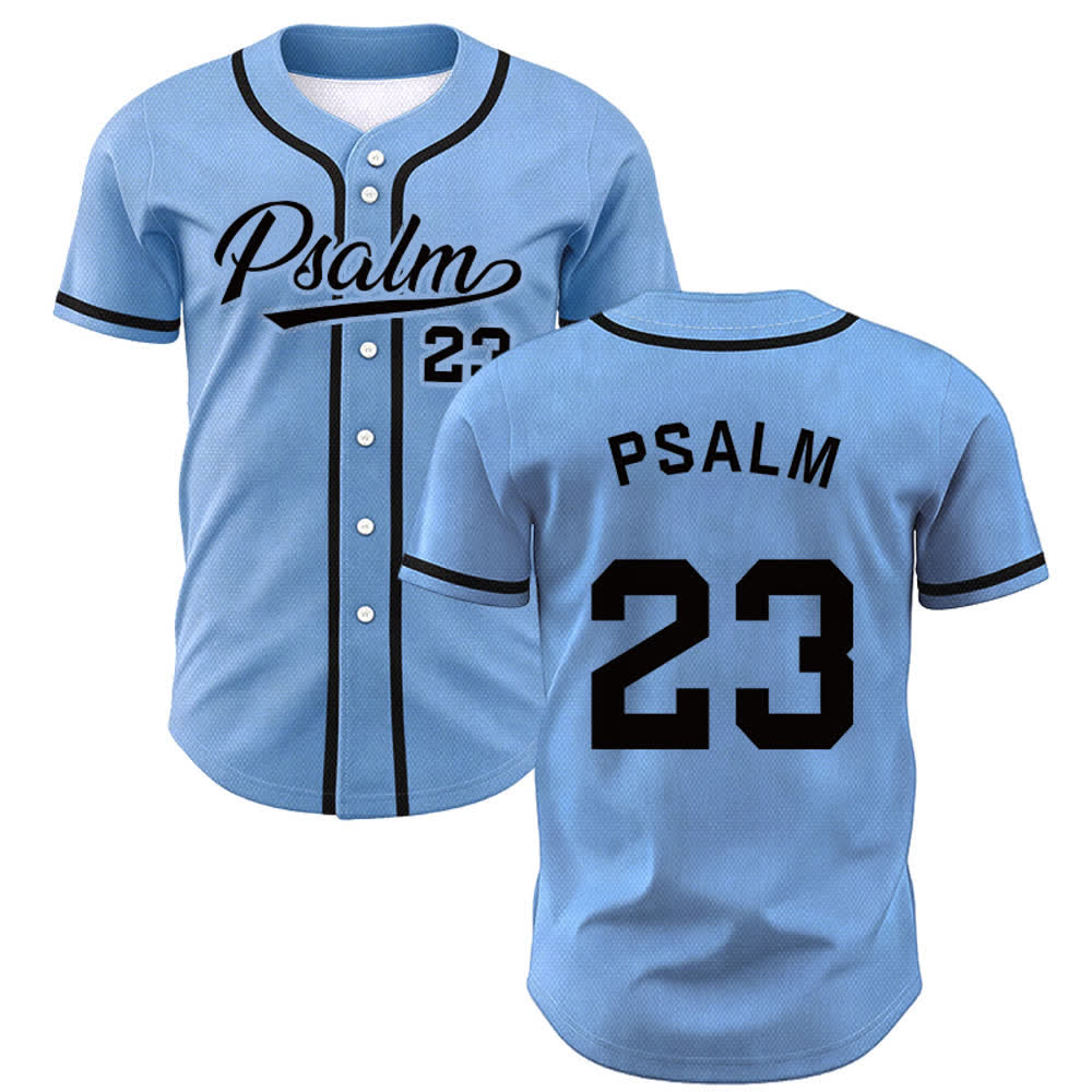 Christianartworkshop Retro Sport Style Psalm 23 Unisex Baseball Jersey - Blau - 5XL - image 35