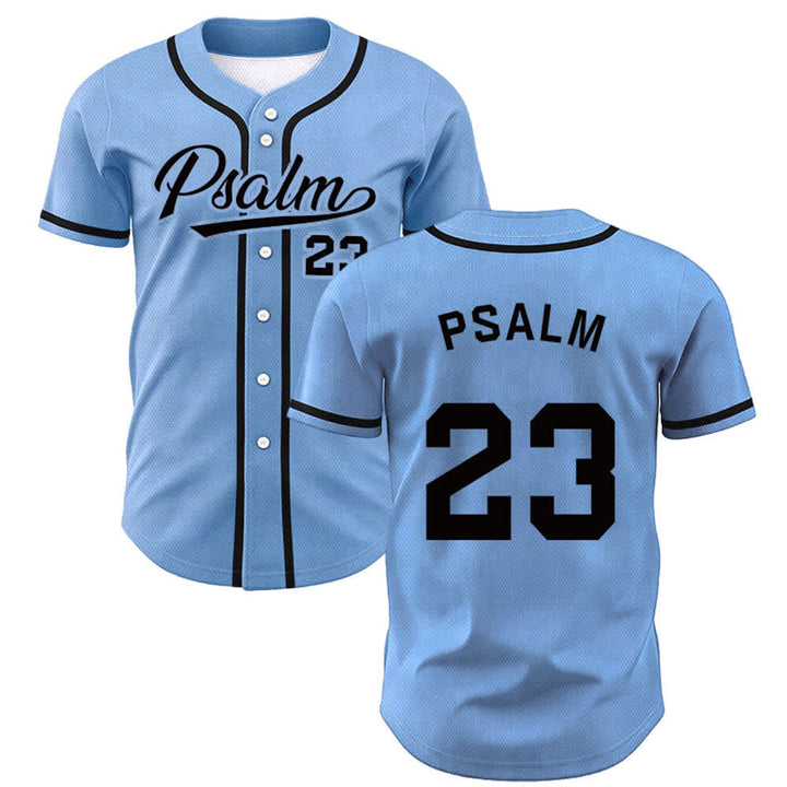 Christianartworkshop Retro Sport Style Psalm 23 Unisex Baseball Jersey - Blau - 5XL - image 35