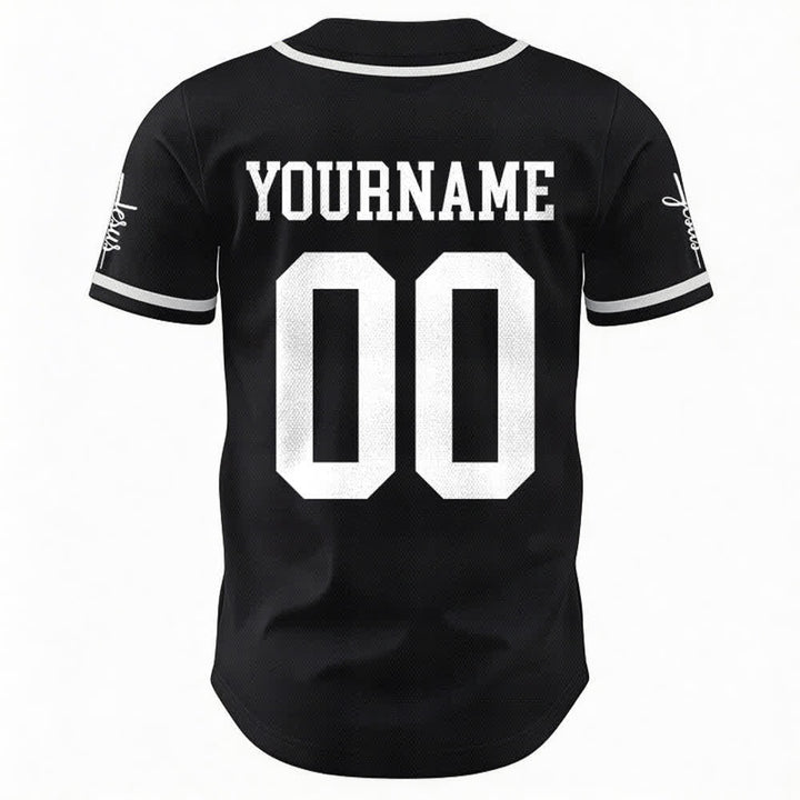 Christianartworkshop Bold Team Jesus Benutzerdefiniertes Namens- und Nummern-Unisex-Baseballtrikot - image 19