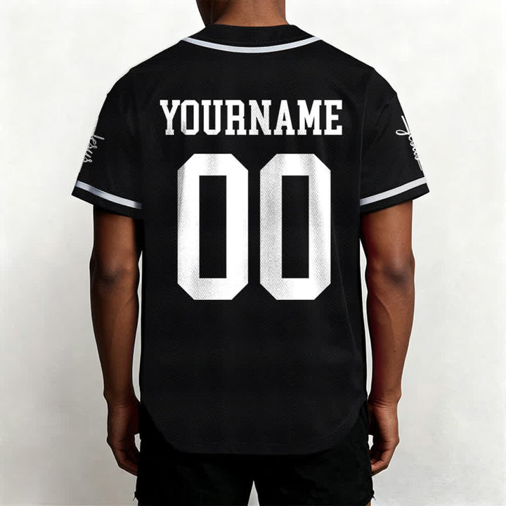 Christianartworkshop Bold Team Jesus Benutzerdefiniertes Namens- und Nummern-Unisex-Baseballtrikot - image 23