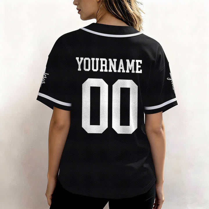 Christianartworkshop Bold Team Jesus Benutzerdefiniertes Namens- und Nummern-Unisex-Baseballtrikot - image 21