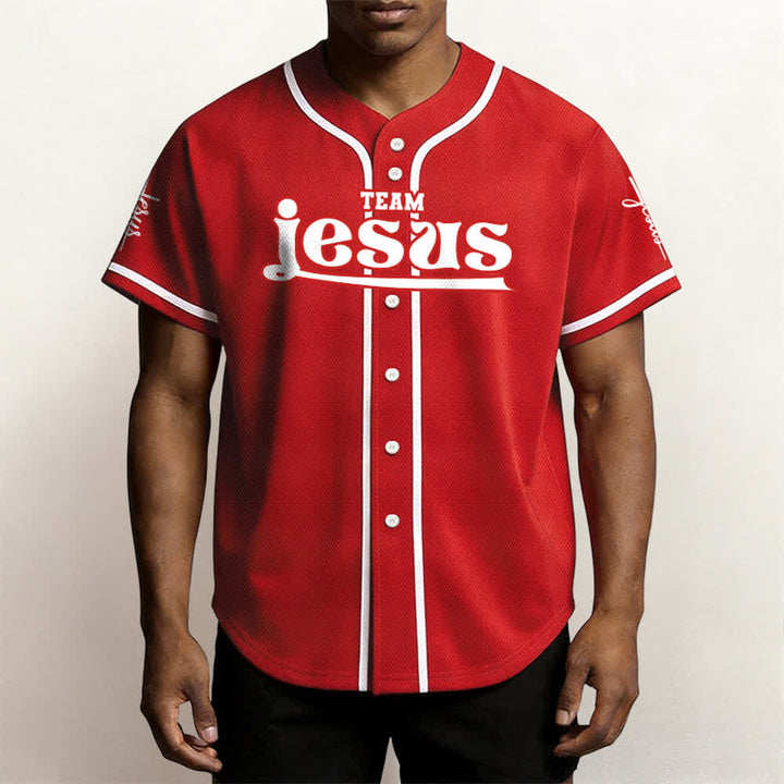 Christianartworkshop Bold Team Jesus Benutzerdefiniertes Namens- und Nummern-Unisex-Baseballtrikot - image 30