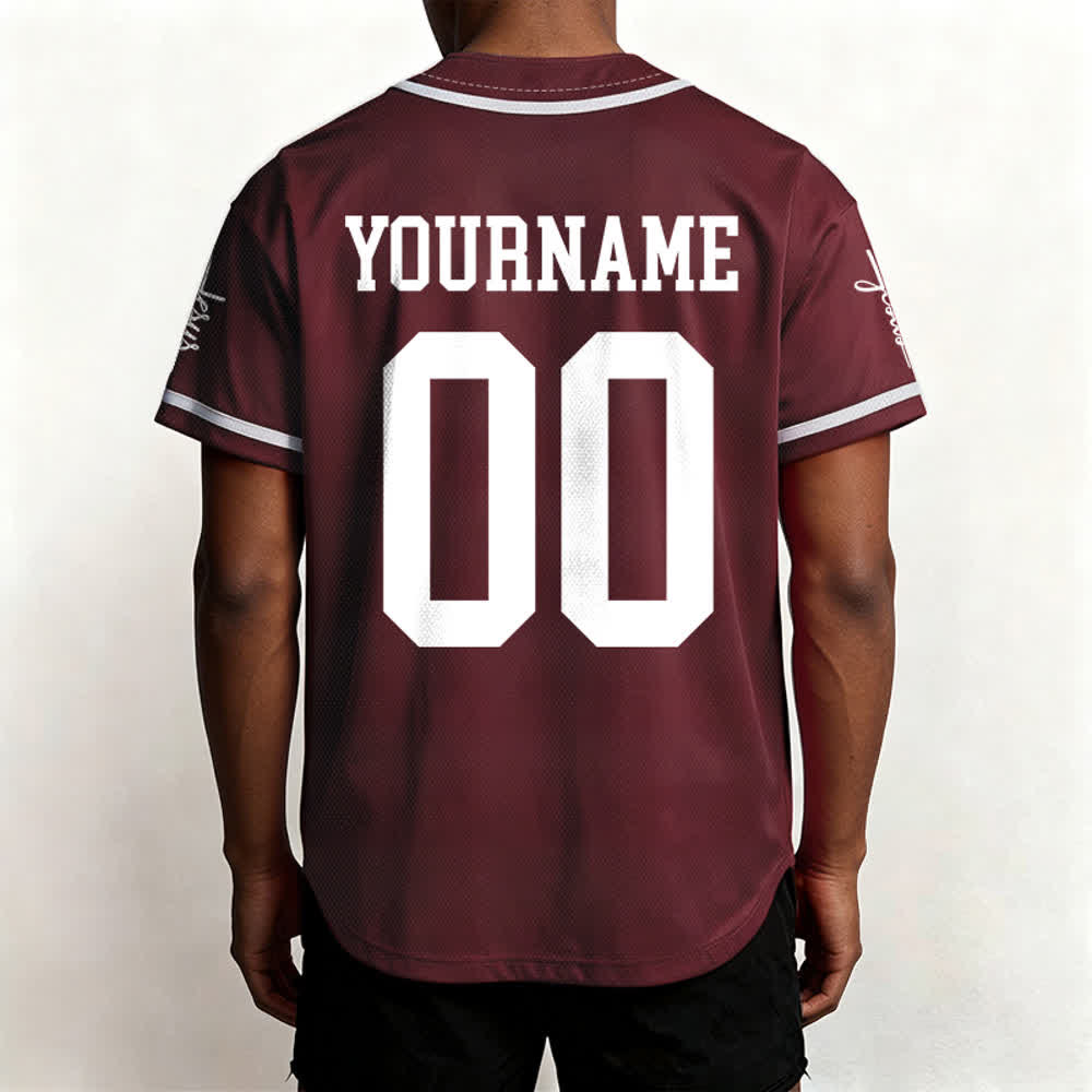Christianartworkshop Bold Team Jesus Benutzerdefiniertes Namens- und Nummern-Unisex-Baseballtrikot - image 39