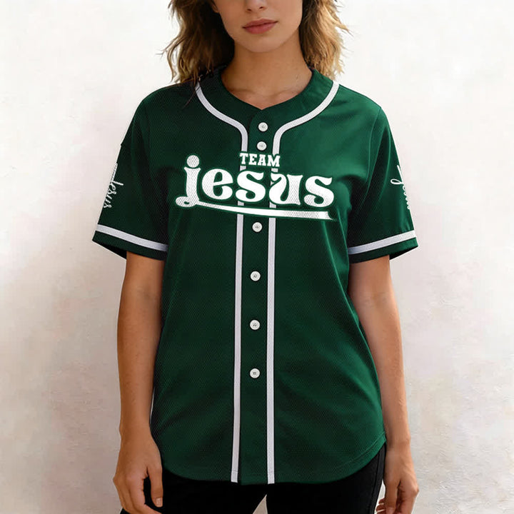 Christianartworkshop Bold Team Jesus Benutzerdefiniertes Namens- und Nummern-Unisex-Baseballtrikot - image 52