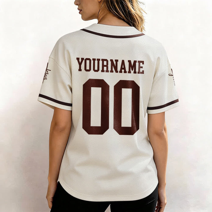 Christianartworkshop Bold Team Jesus Benutzerdefiniertes Namens- und Nummern-Unisex-Baseballtrikot - image 61