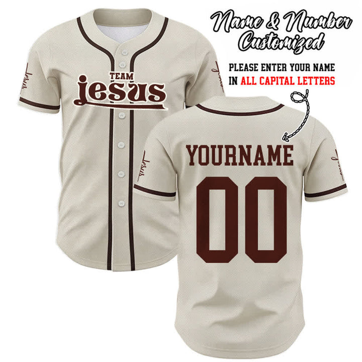 Christianartworkshop Bold Team Jesus Benutzerdefiniertes Namens- und Nummern-Unisex-Baseballtrikot - Aprikose - 5XL - Name & Nummer angepasst - image 56
