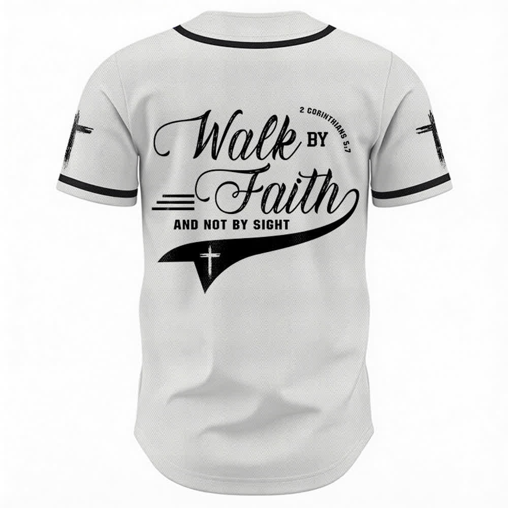 Christianartworkshop 2 Korinther 5:7 „Wandelt im Glauben und nicht im Schauen“ Baseballtrikot mit Kreuzmotiv - image 9