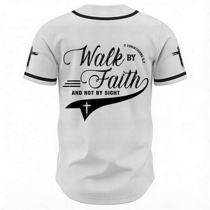Christianartworkshop 2 Korinther 5:7 „Wandelt im Glauben und nicht im Schauen“ Baseballtrikot mit Kreuzmotiv - image 9