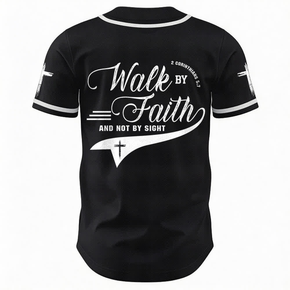 Christianartworkshop 2 Korinther 5:7 „Wandelt im Glauben und nicht im Schauen“ Baseballtrikot mit Kreuzmotiv - image 16