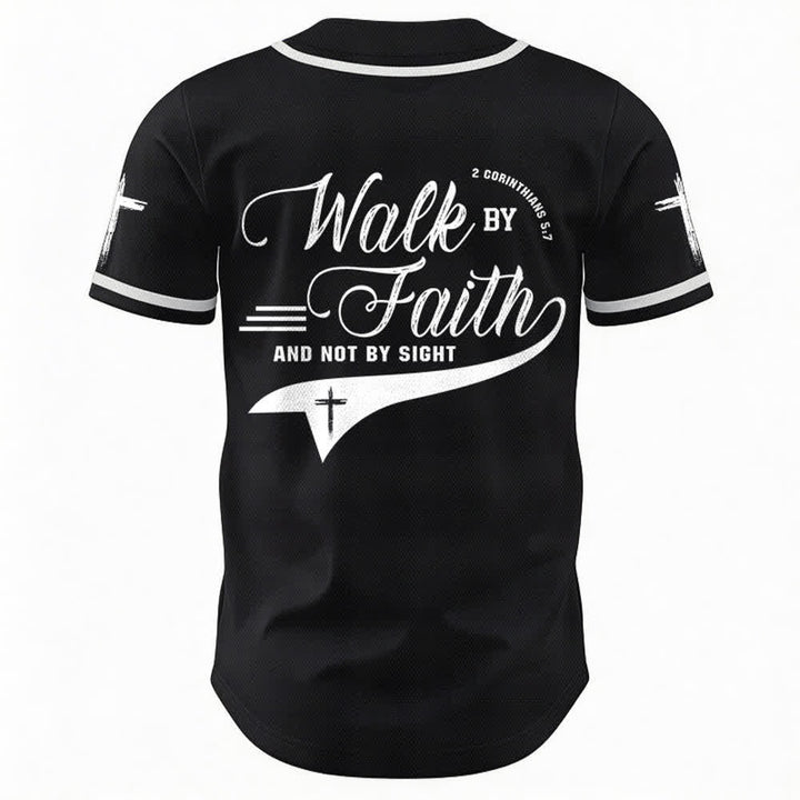 Christianartworkshop 2 Korinther 5:7 „Wandelt im Glauben und nicht im Schauen“ Baseballtrikot mit Kreuzmotiv - image 16
