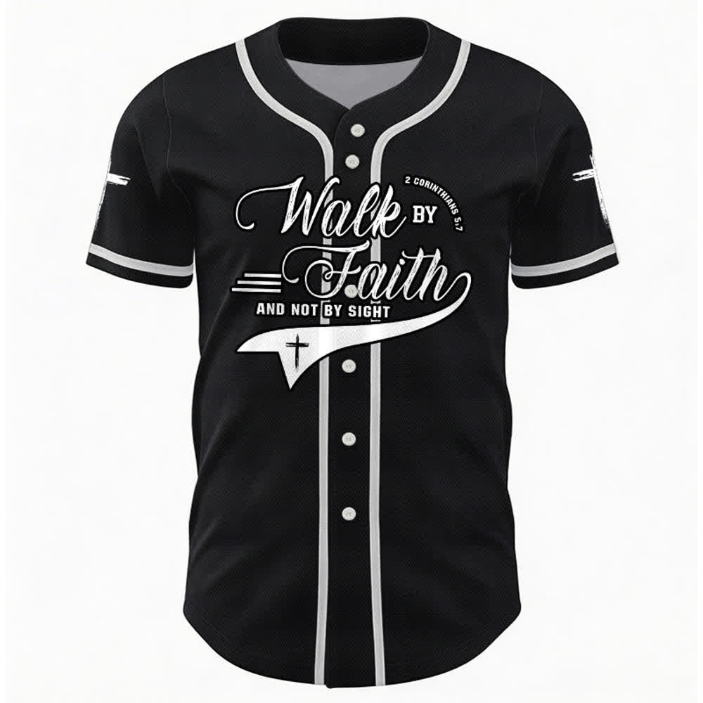 Christianartworkshop 2 Korinther 5:7 „Wandelt im Glauben und nicht im Schauen“ Baseballtrikot mit Kreuzmotiv - image 15