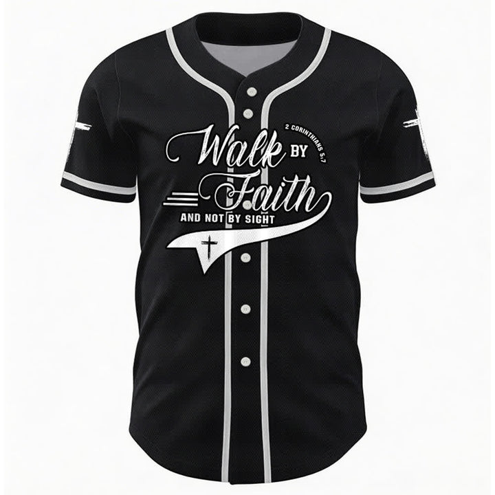 Christianartworkshop 2 Korinther 5:7 „Wandelt im Glauben und nicht im Schauen“ Baseballtrikot mit Kreuzmotiv - image 15