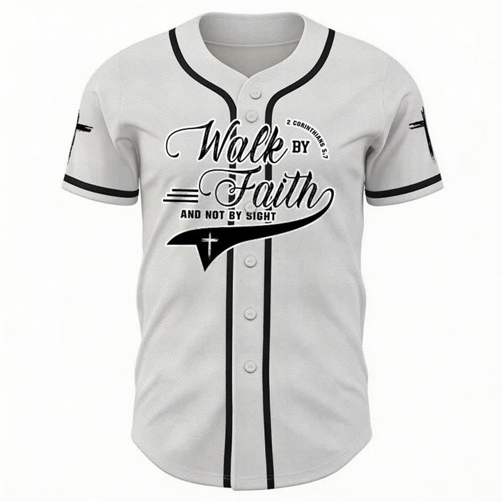 Christianartworkshop 2 Korinther 5:7 „Wandelt im Glauben und nicht im Schauen“ Baseballtrikot mit Kreuzmotiv - image 8