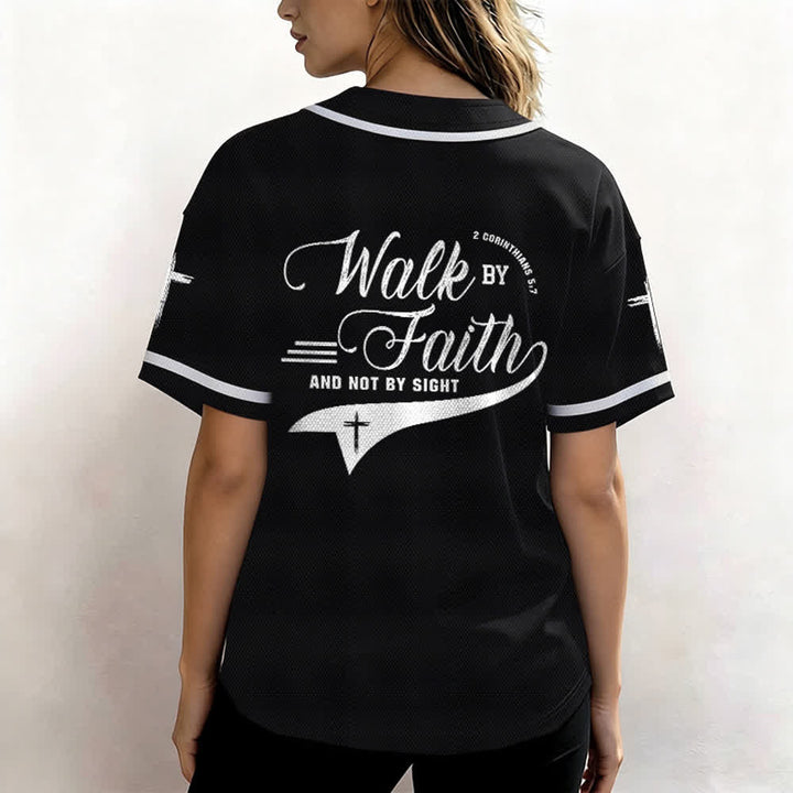 Christianartworkshop 2 Korinther 5:7 „Wandelt im Glauben und nicht im Schauen“ Baseballtrikot mit Kreuzmotiv - image 18