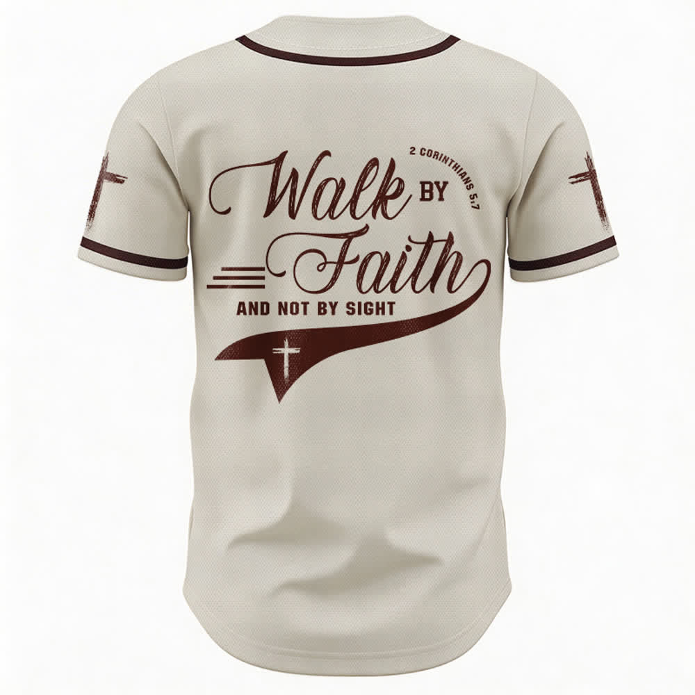 Christianartworkshop 2 Korinther 5:7 „Wandelt im Glauben und nicht im Schauen“ Baseballtrikot mit Kreuzmotiv - image 23