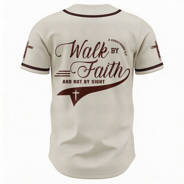 Christianartworkshop 2 Korinther 5:7 „Wandelt im Glauben und nicht im Schauen“ Baseballtrikot mit Kreuzmotiv - image 23