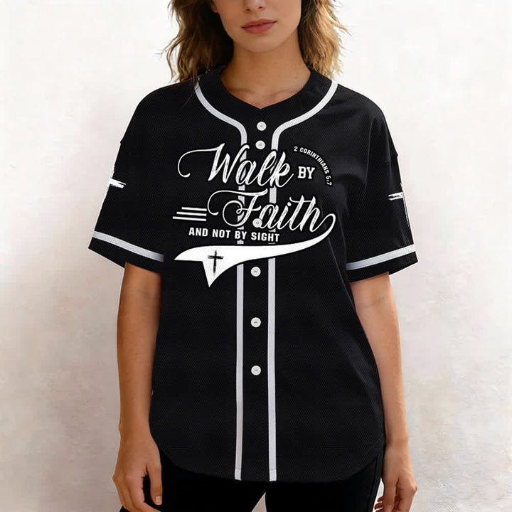 Christianartworkshop 2 Korinther 5:7 „Wandelt im Glauben und nicht im Schauen“ Baseballtrikot mit Kreuzmotiv - image 17