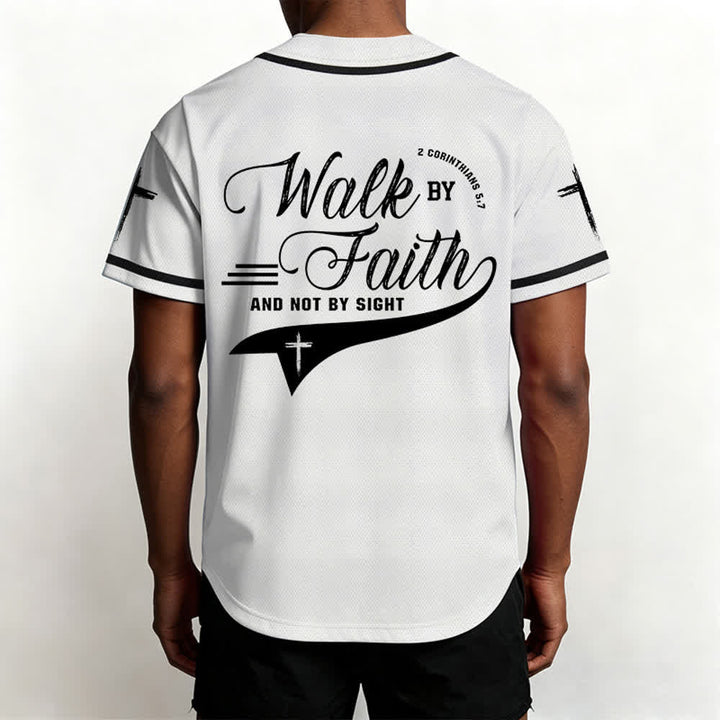 Christianartworkshop 2 Korinther 5:7 „Wandelt im Glauben und nicht im Schauen“ Baseballtrikot mit Kreuzmotiv - image 13