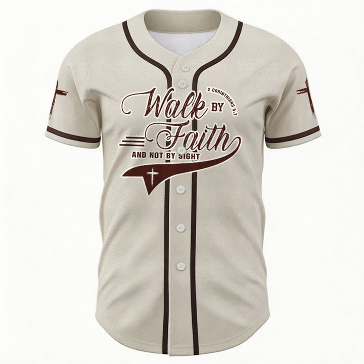 Christianartworkshop 2 Korinther 5:7 „Wandelt im Glauben und nicht im Schauen“ Baseballtrikot mit Kreuzmotiv - image 22