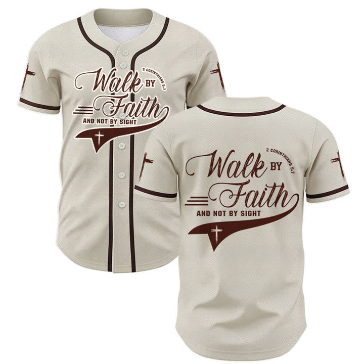 Christianartworkshop 2 Korinther 5:7 „Wandelt im Glauben und nicht im Schauen“ Baseballtrikot mit Kreuzmotiv - Aprikose - 5XL - image 21