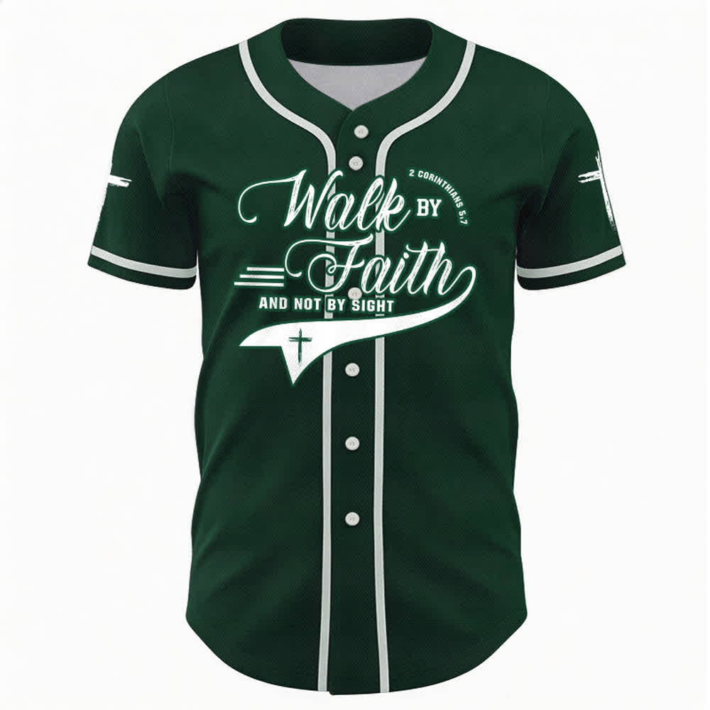 Christianartworkshop 2 Korinther 5:7 „Wandelt im Glauben und nicht im Schauen“ Baseballtrikot mit Kreuzmotiv - image 50