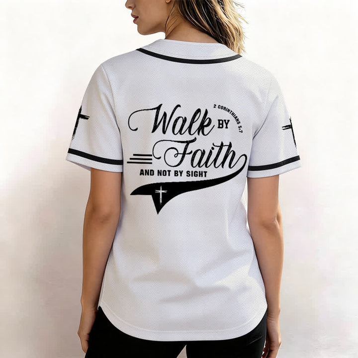 Christianartworkshop 2 Korinther 5:7 „Wandelt im Glauben und nicht im Schauen“ Baseballtrikot mit Kreuzmotiv - image 11