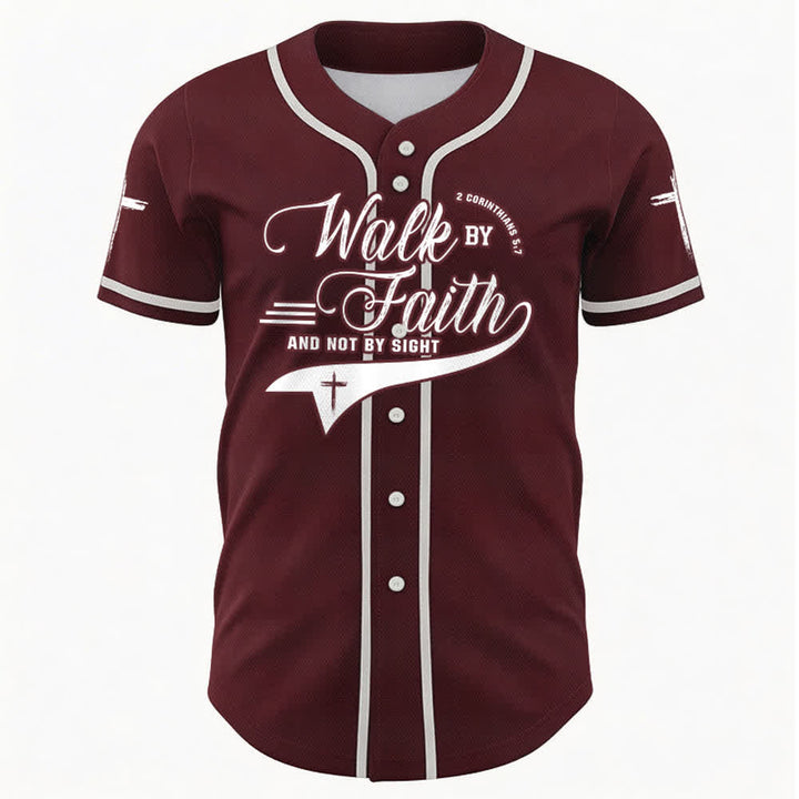 Christianartworkshop 2 Korinther 5:7 „Wandelt im Glauben und nicht im Schauen“ Baseballtrikot mit Kreuzmotiv - image 36