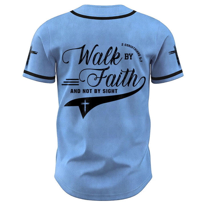 Christianartworkshop 2 Korinther 5:7 „Wandelt im Glauben und nicht im Schauen“ Baseballtrikot mit Kreuzmotiv - image 44