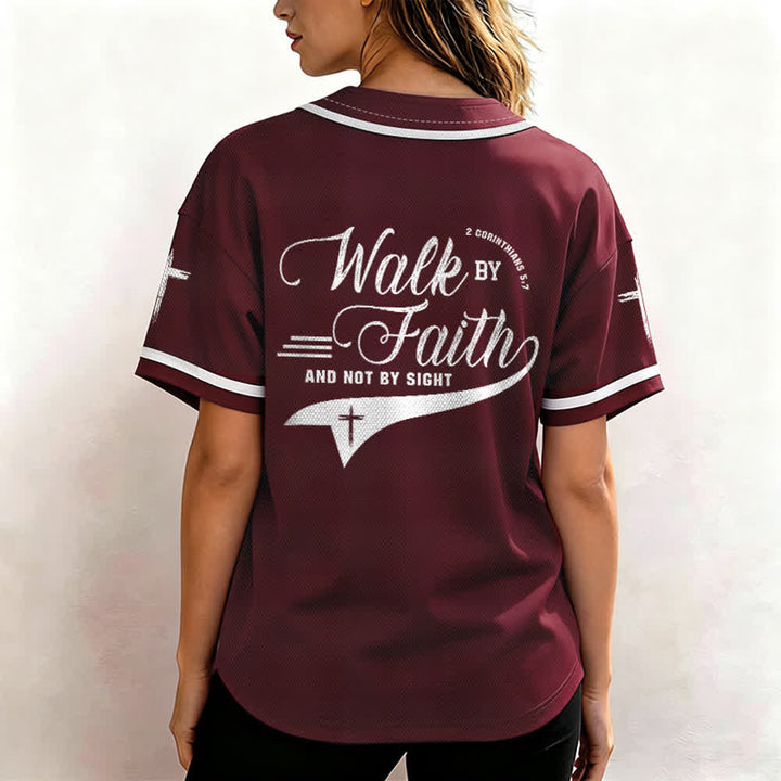 Christianartworkshop 2 Korinther 5:7 „Wandelt im Glauben und nicht im Schauen“ Baseballtrikot mit Kreuzmotiv - image 39