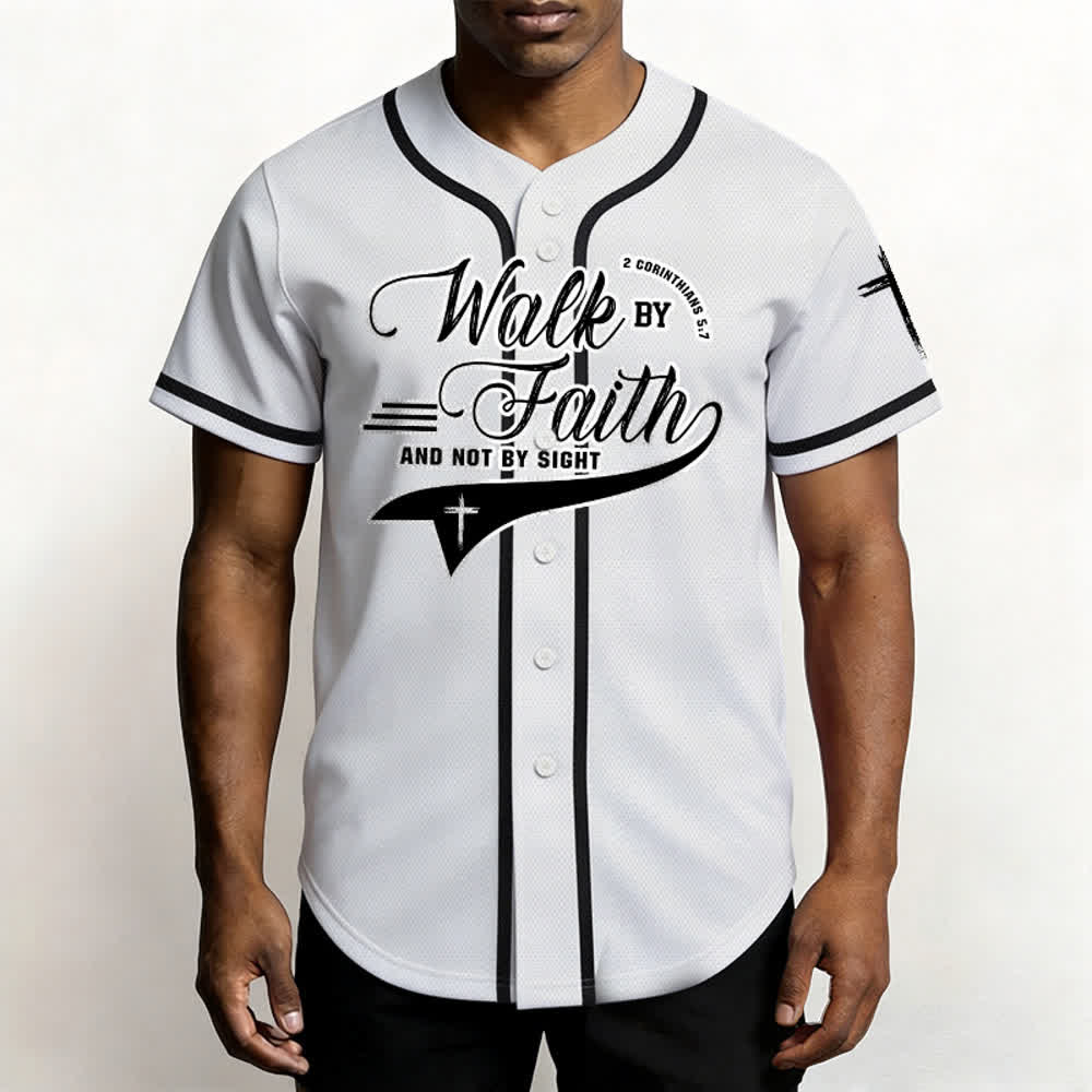 Christianartworkshop 2 Korinther 5:7 „Wandelt im Glauben und nicht im Schauen“ Baseballtrikot mit Kreuzmotiv - image 12