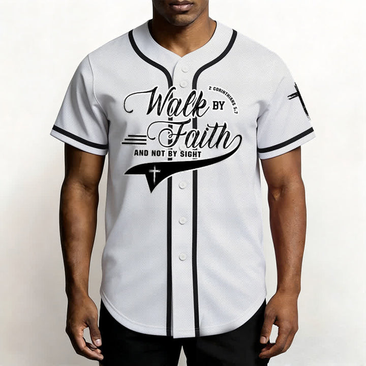 Christianartworkshop 2 Korinther 5:7 „Wandelt im Glauben und nicht im Schauen“ Baseballtrikot mit Kreuzmotiv - image 12