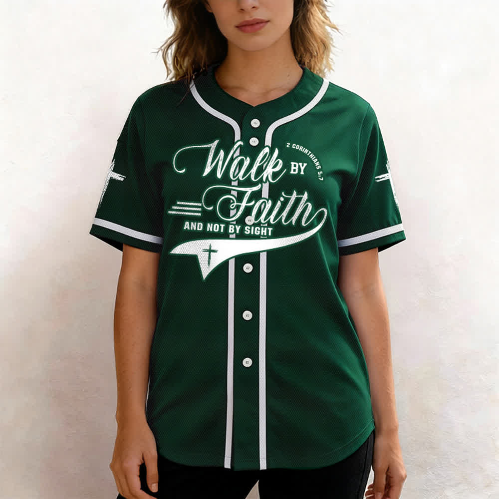 Christianartworkshop 2 Korinther 5:7 „Wandelt im Glauben und nicht im Schauen“ Baseballtrikot mit Kreuzmotiv - image 52