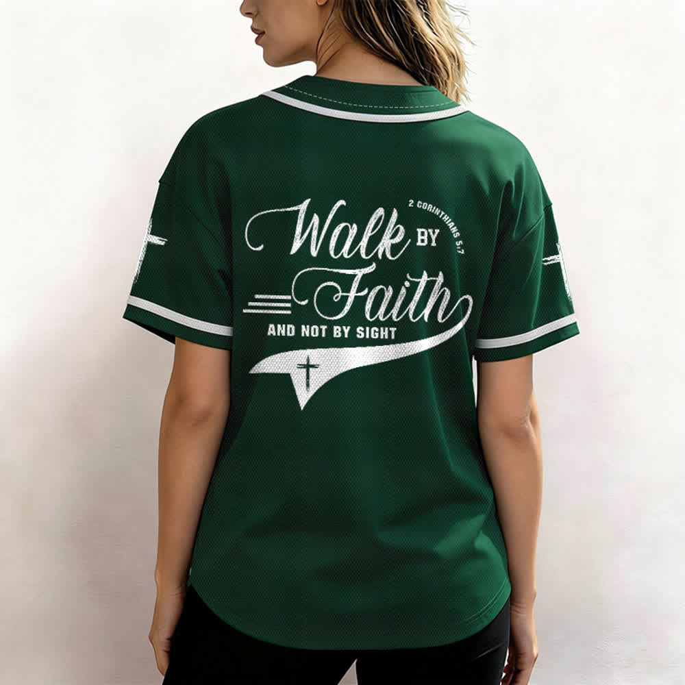Christianartworkshop 2 Korinther 5:7 „Wandelt im Glauben und nicht im Schauen“ Baseballtrikot mit Kreuzmotiv - image 53