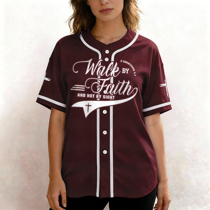 Christianartworkshop 2 Korinther 5:7 „Wandelt im Glauben und nicht im Schauen“ Baseballtrikot mit Kreuzmotiv - image 38