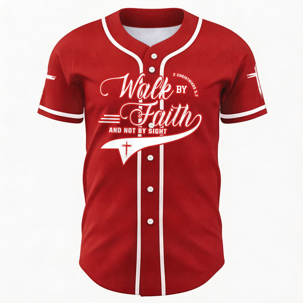 Christianartworkshop 2 Korinther 5:7 „Wandelt im Glauben und nicht im Schauen“ Baseballtrikot mit Kreuzmotiv - image 29
