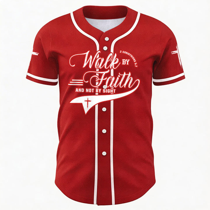 Christianartworkshop 2 Korinther 5:7 „Wandelt im Glauben und nicht im Schauen“ Baseballtrikot mit Kreuzmotiv - image 29