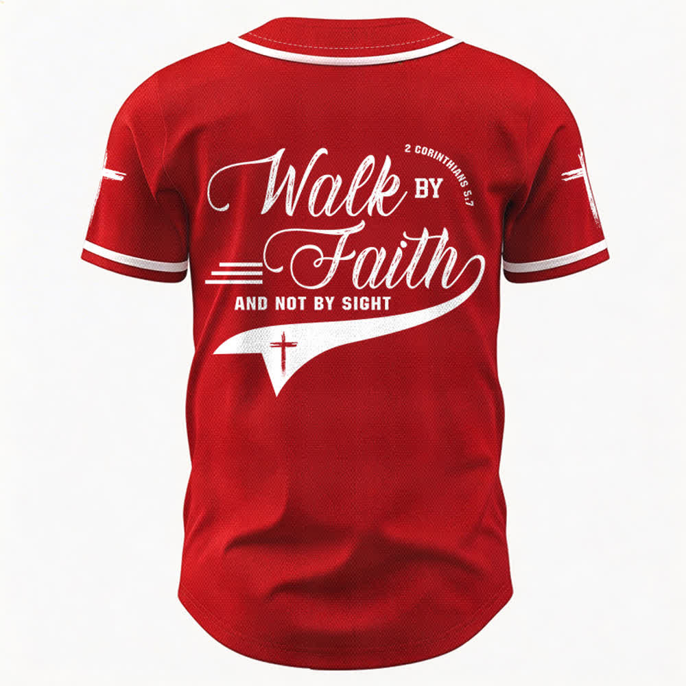 Christianartworkshop 2 Korinther 5:7 „Wandelt im Glauben und nicht im Schauen“ Baseballtrikot mit Kreuzmotiv - image 30