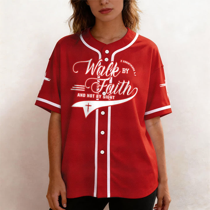 Christianartworkshop 2 Korinther 5:7 „Wandelt im Glauben und nicht im Schauen“ Baseballtrikot mit Kreuzmotiv - image 31