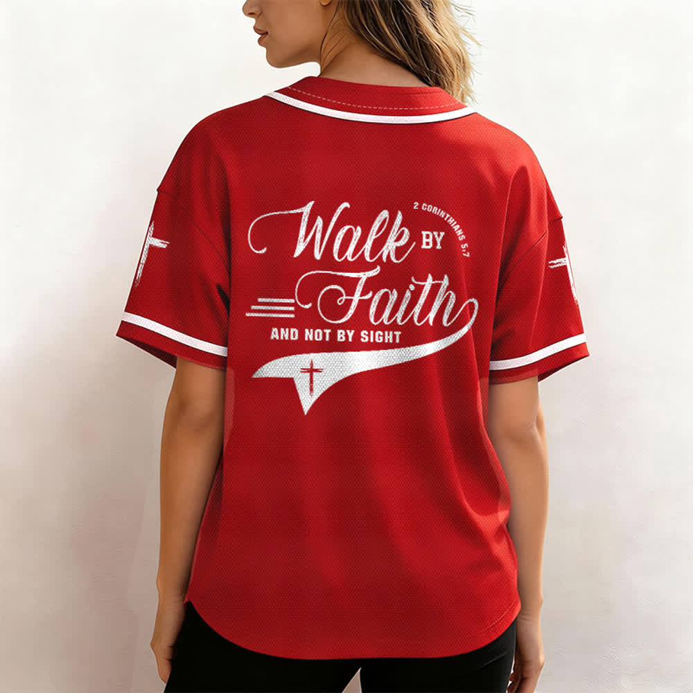 Christianartworkshop 2 Korinther 5:7 „Wandelt im Glauben und nicht im Schauen“ Baseballtrikot mit Kreuzmotiv - image 32