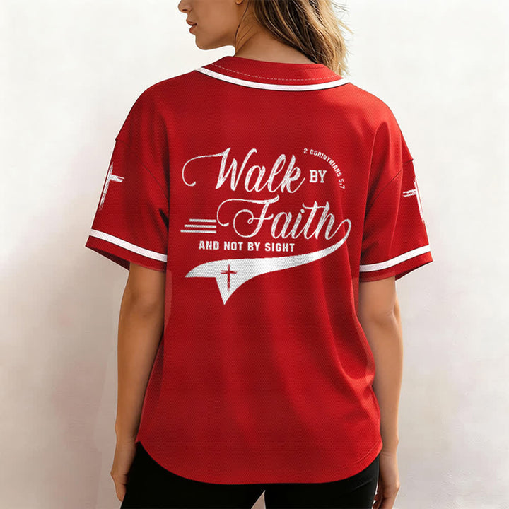 Christianartworkshop 2 Korinther 5:7 „Wandelt im Glauben und nicht im Schauen“ Baseballtrikot mit Kreuzmotiv - image 32