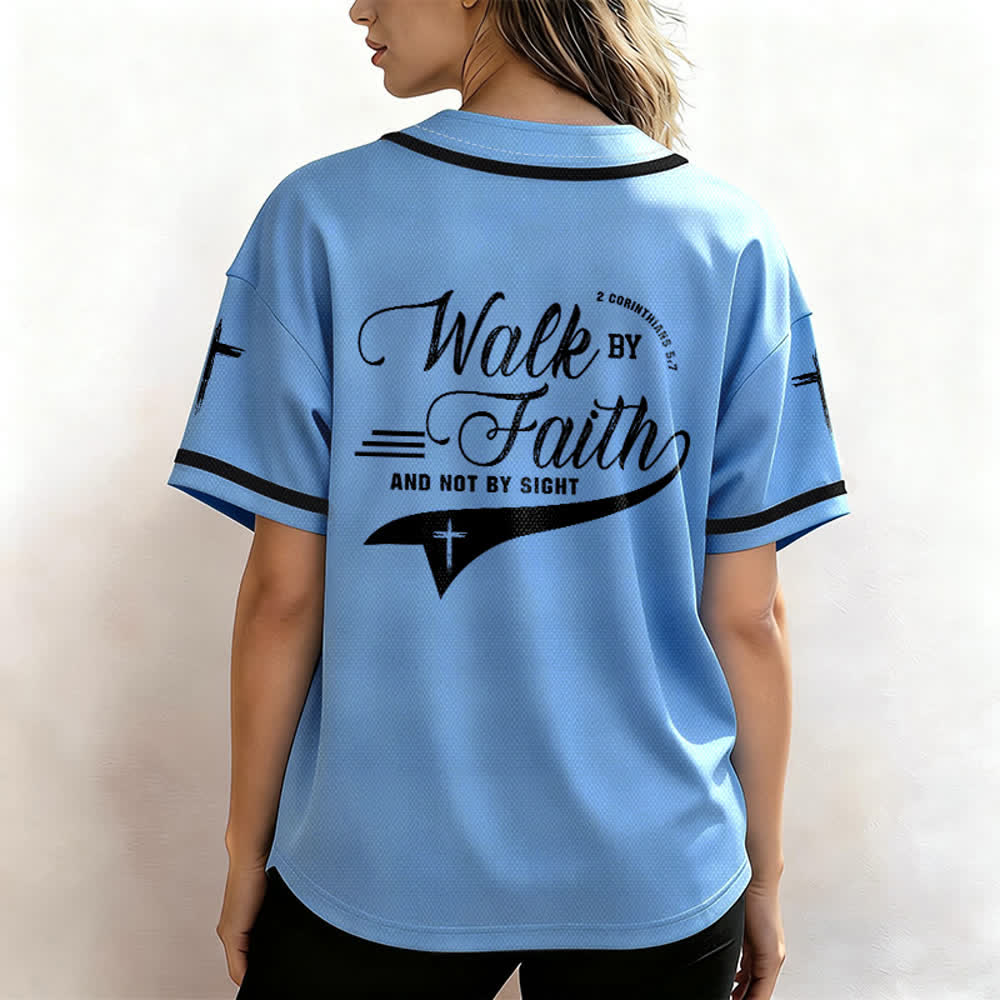 Christianartworkshop 2 Korinther 5:7 „Wandelt im Glauben und nicht im Schauen“ Baseballtrikot mit Kreuzmotiv - image 46