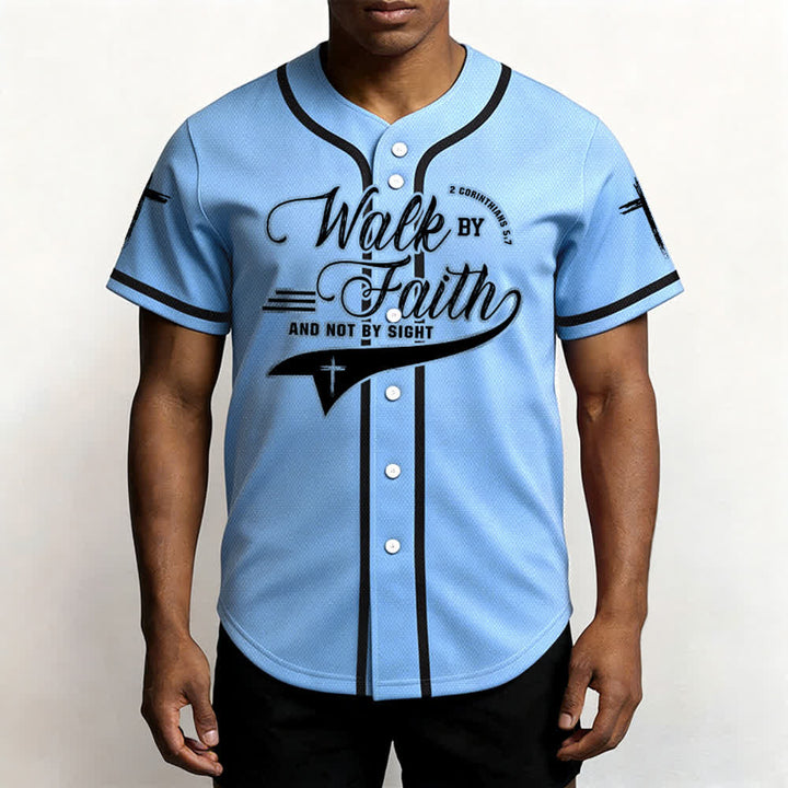 Christianartworkshop 2 Korinther 5:7 „Wandelt im Glauben und nicht im Schauen“ Baseballtrikot mit Kreuzmotiv - image 47
