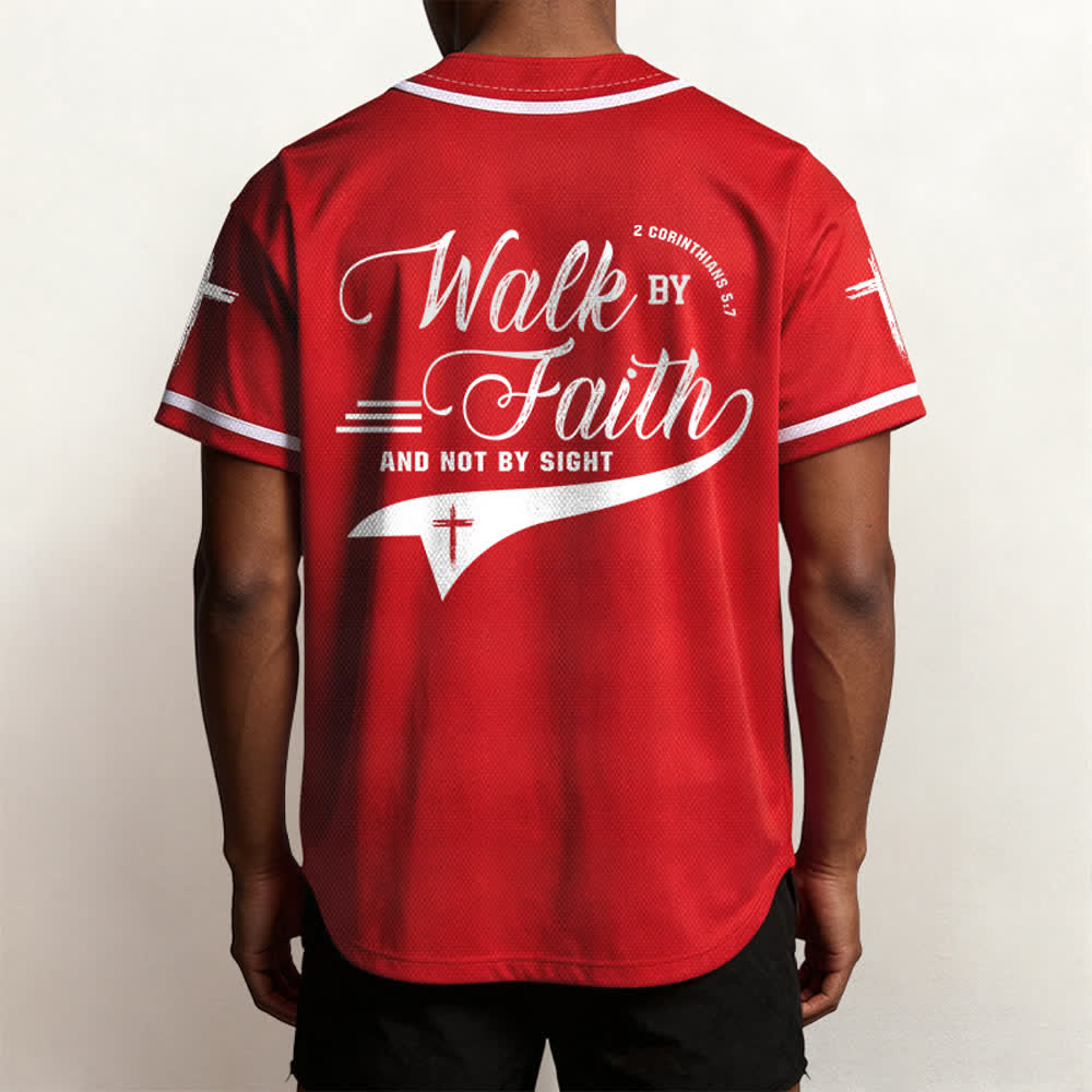 Christianartworkshop 2 Korinther 5:7 „Wandelt im Glauben und nicht im Schauen“ Baseballtrikot mit Kreuzmotiv - image 34