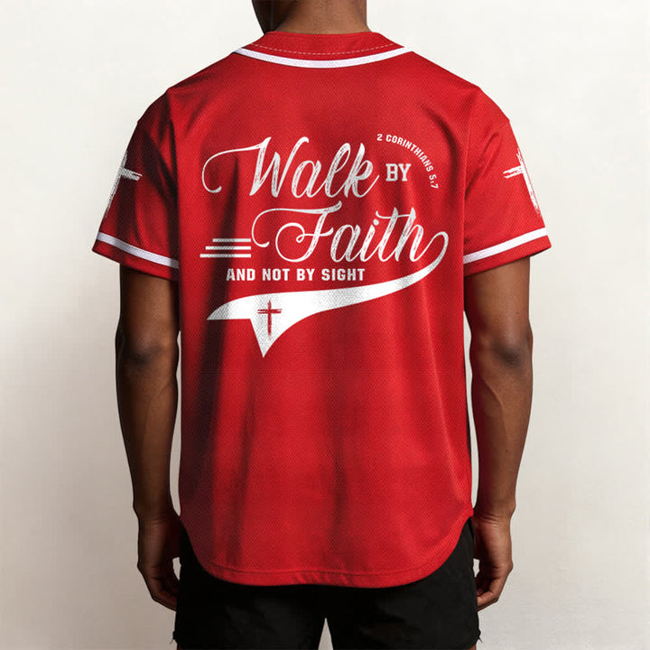 Christianartworkshop 2 Korinther 5:7 „Wandelt im Glauben und nicht im Schauen“ Baseballtrikot mit Kreuzmotiv - image 34